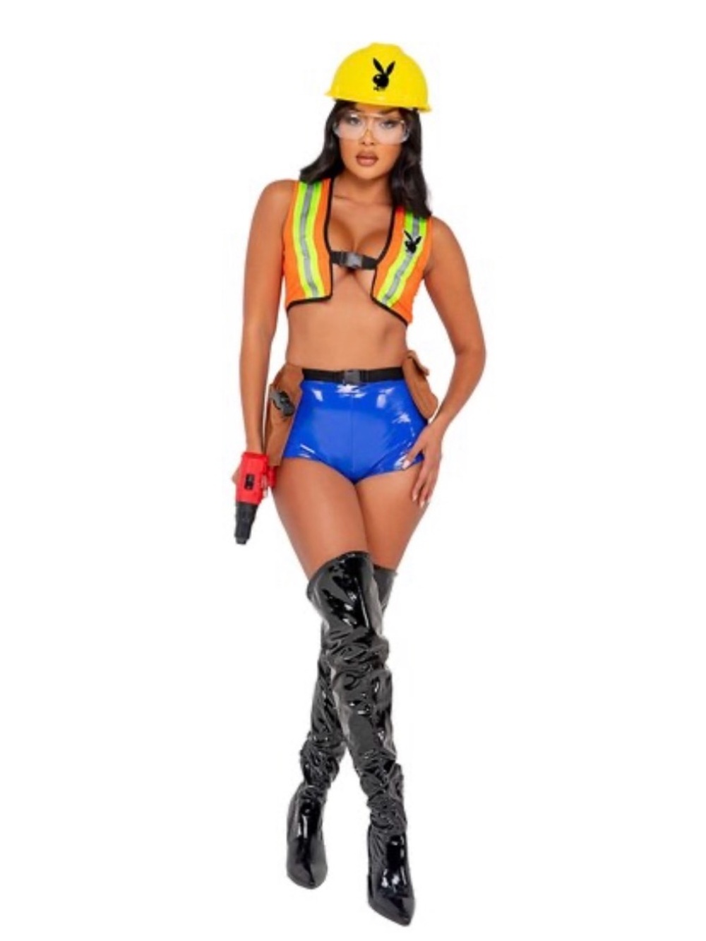 Genuine Playboy Construction Worker Costume By Roma - Yellow and Blue